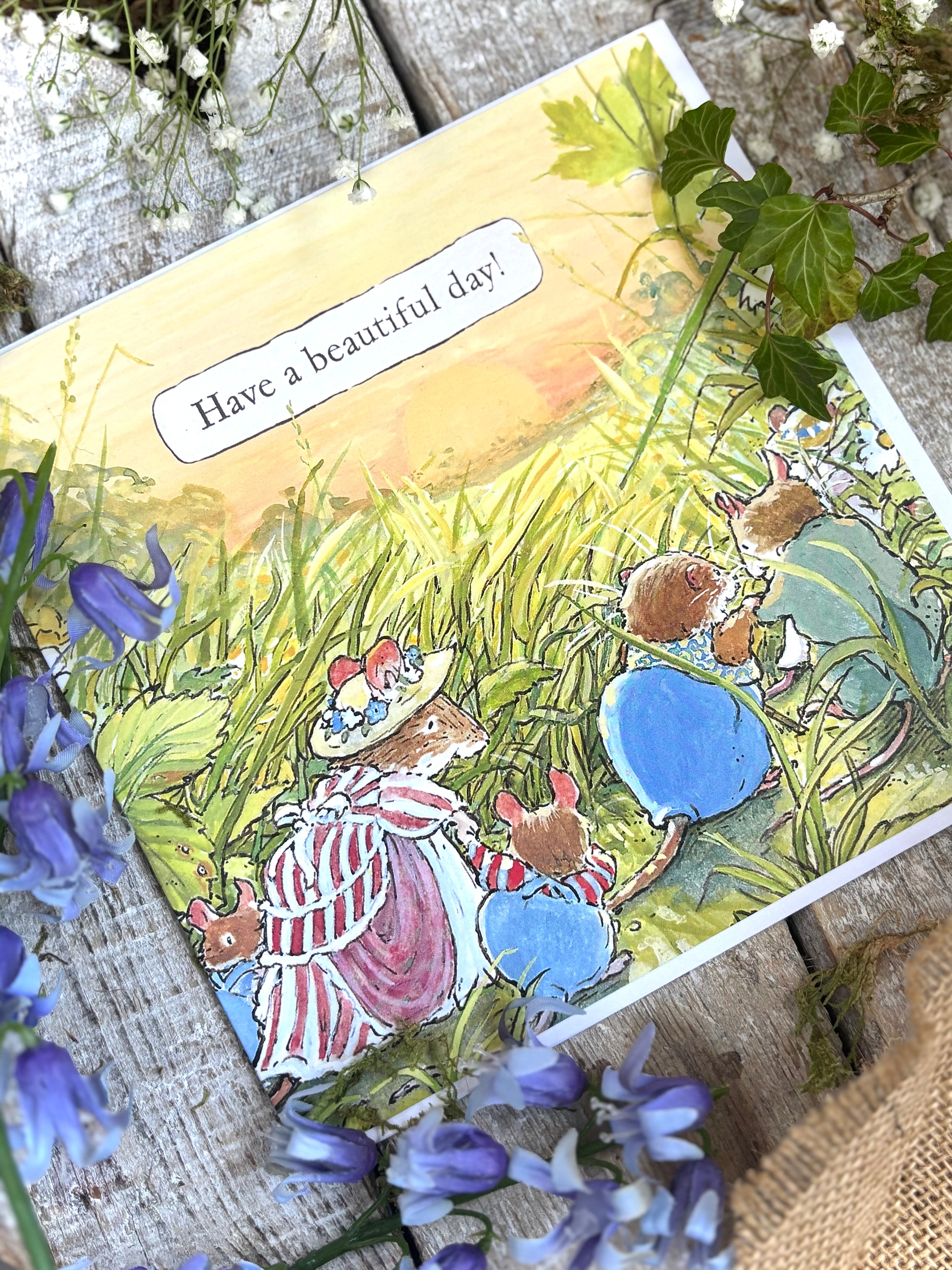 Brambly Hedge Sunset In The Meadow 'Have A Beautiful Day' Greeting Card