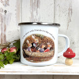 12oz Enamel Mug- A Day Spent With Friends - Foxwood Tales
