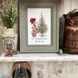 Framed Holly Hobbie Postcard - Let Christmas Cheer Last All Year