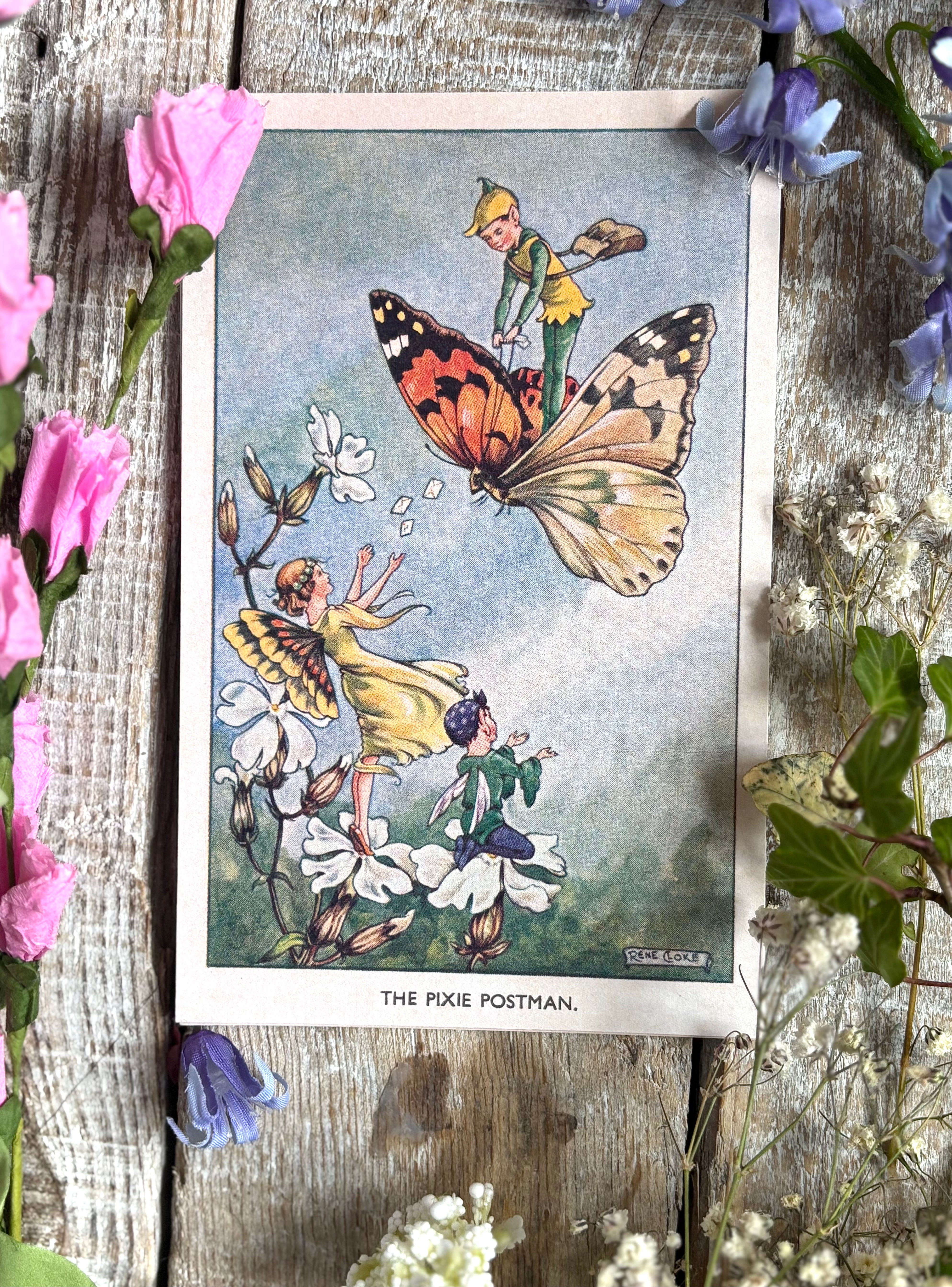 Rene Cloke Fairyland Postcard Series -The Pixie Postman
