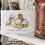 Holly Hobbie Postcard - Friends Make Happiness Happen