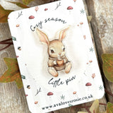 Adorable Little Cosy Season Pin / Brooch - Bunny