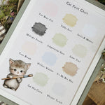 The Paint Chart - A4 Framed Print - Cat