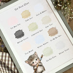 The Paint Chart - A4 Framed Print - Cat