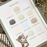 The Paint Chart - A4 Framed Print - Cat