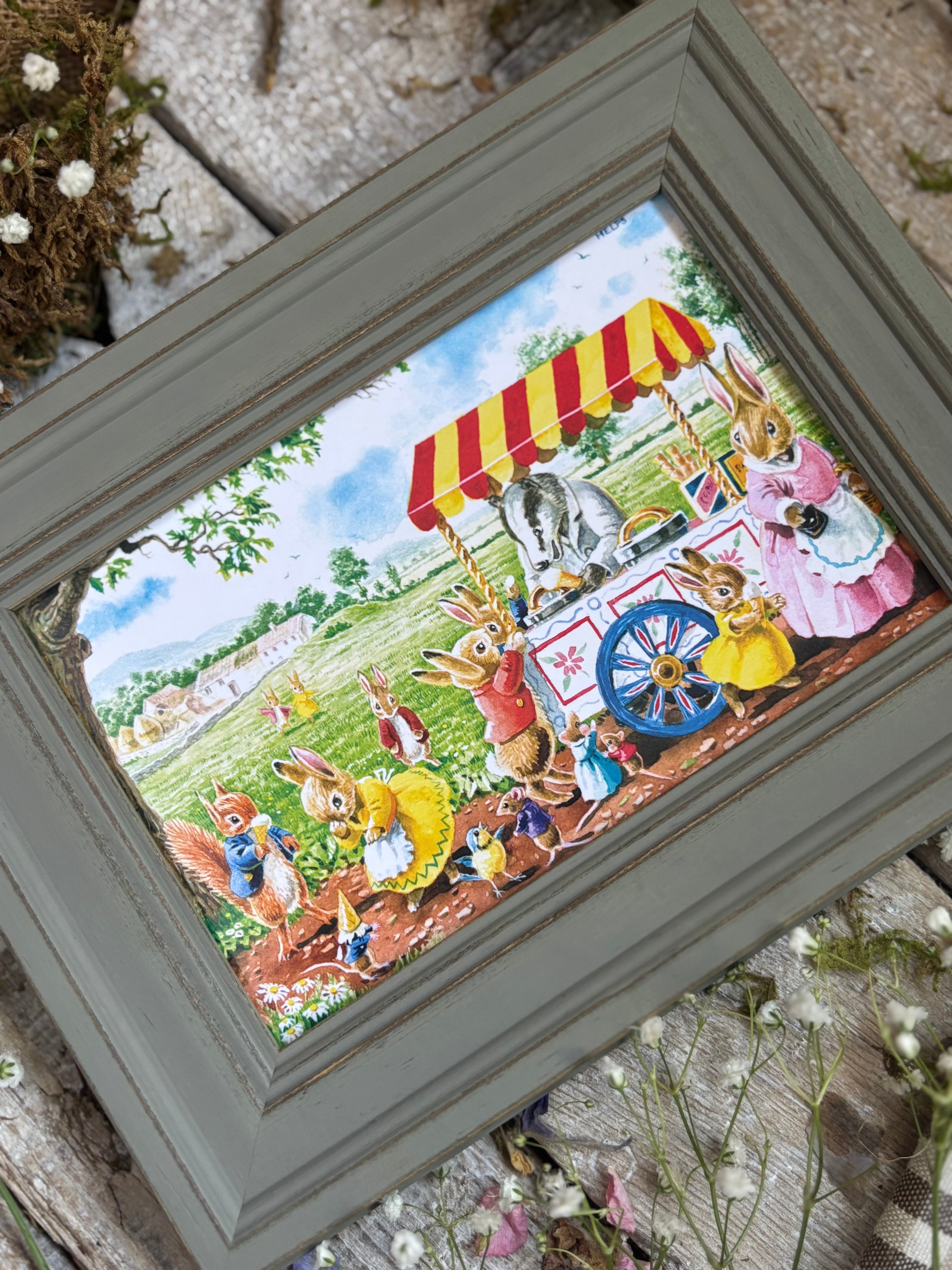 The Ice Cream Man, Racey Helps, 6x4" Framed Postcard