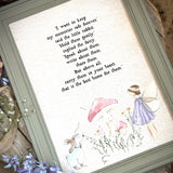 The Fairy And The Little Bunny - A4 Framed Print - Carry Memories