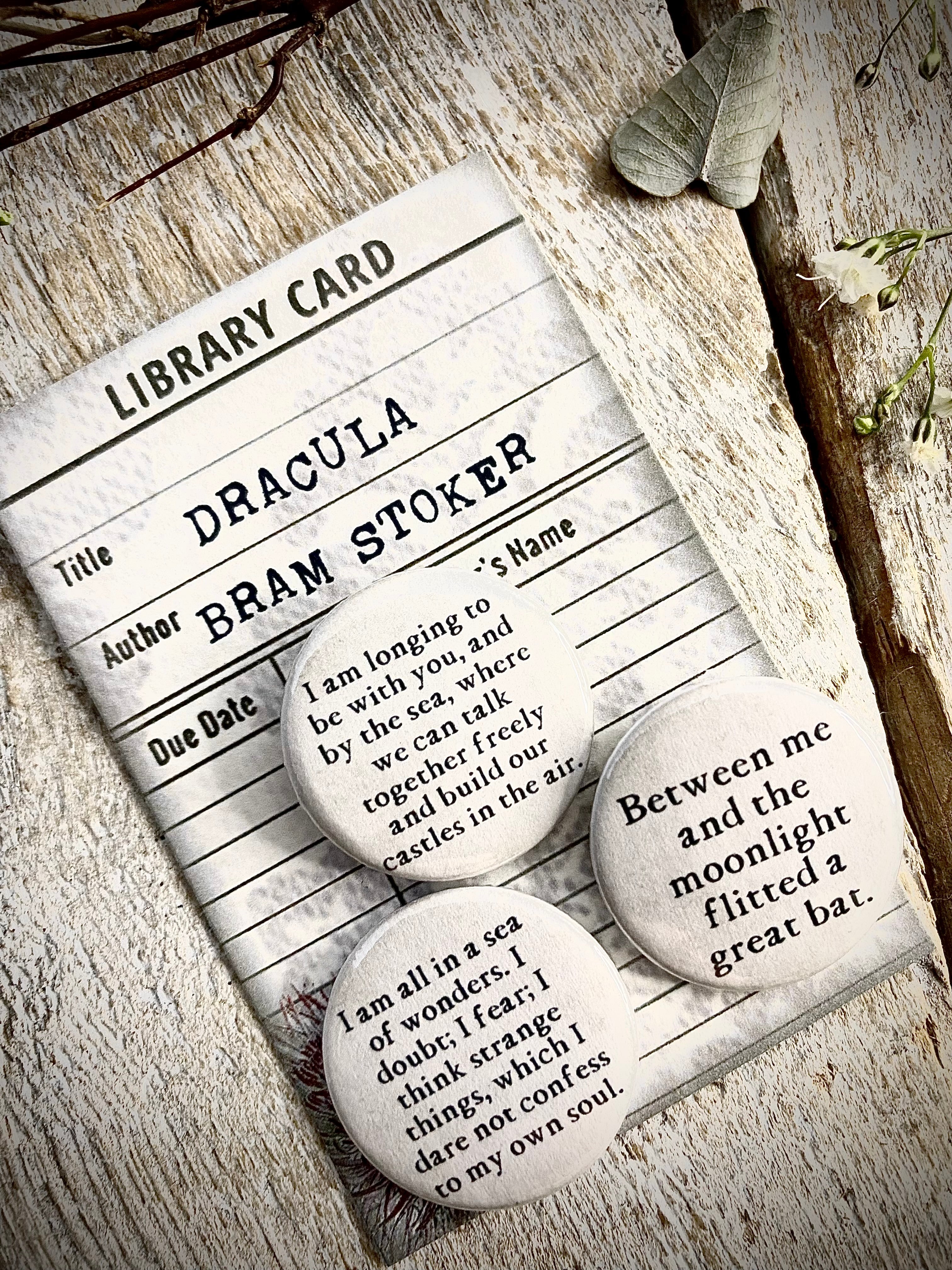 Literary Classics - Dracula - Three Little Button Badges