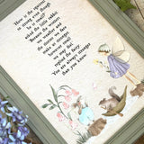 The Fairy And The Little Bunny - A4 Framed Print - Stronger Than You Know
