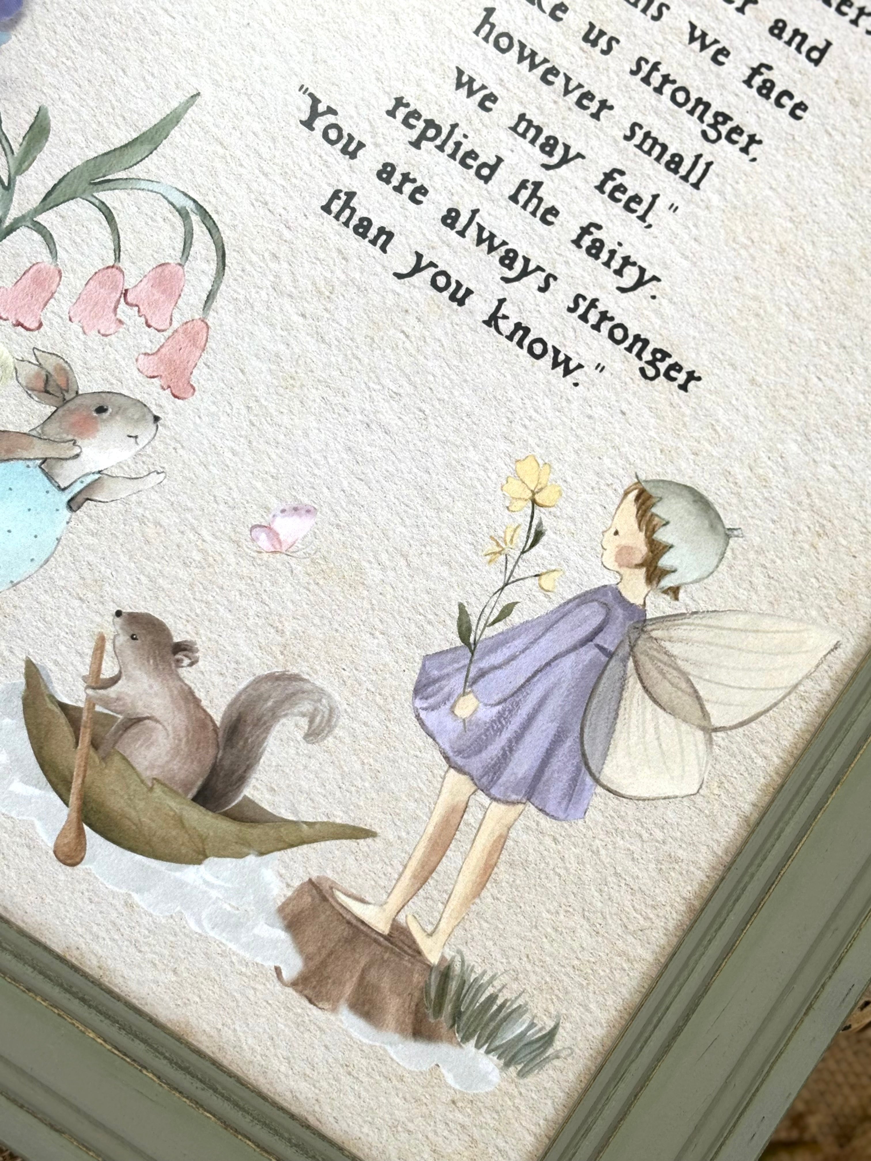 The Fairy And The Little Bunny - A4 Framed Print - Stronger Than You Know