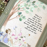 The Fairy And The Little Bunny - A4 Framed Print - Sit A While