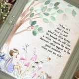 The Fairy And The Little Bunny - A4 Framed Print - Sit A While