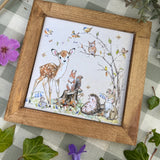 Sweet Mini Rustic Picture - Woodland Friends