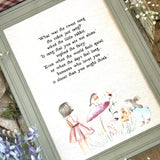 The Fairy And The Little Bunny - A4 Framed Print - Close By