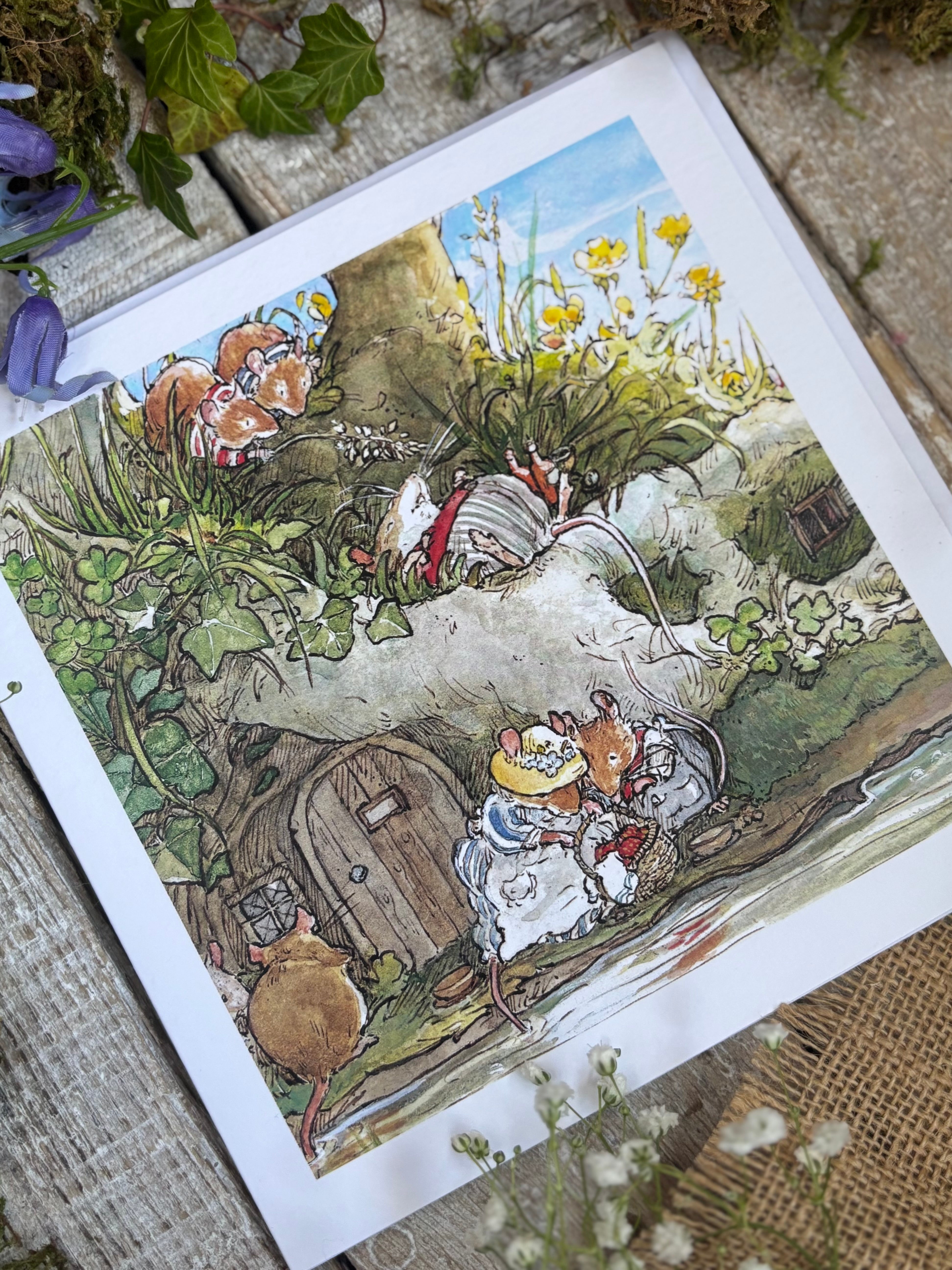 Brambly Hedge - Cooling Off By The Stream - Greeting Card