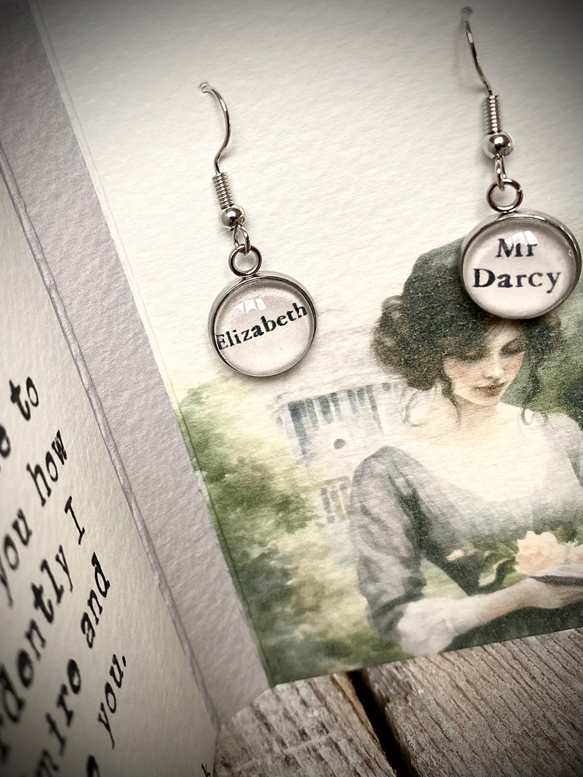 Literary Classic Earrings - Pride And Prejudice, Jane Austen