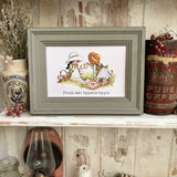 Framed Holly Hobbie Postcard -Friends Make Happiness Happen