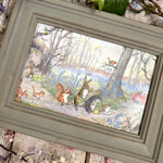 Catching The Bus by Molly Brett, 6x4" Framed Postcard