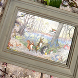 Catching The Bus by Molly Brett, 6x4" Framed Postcard
