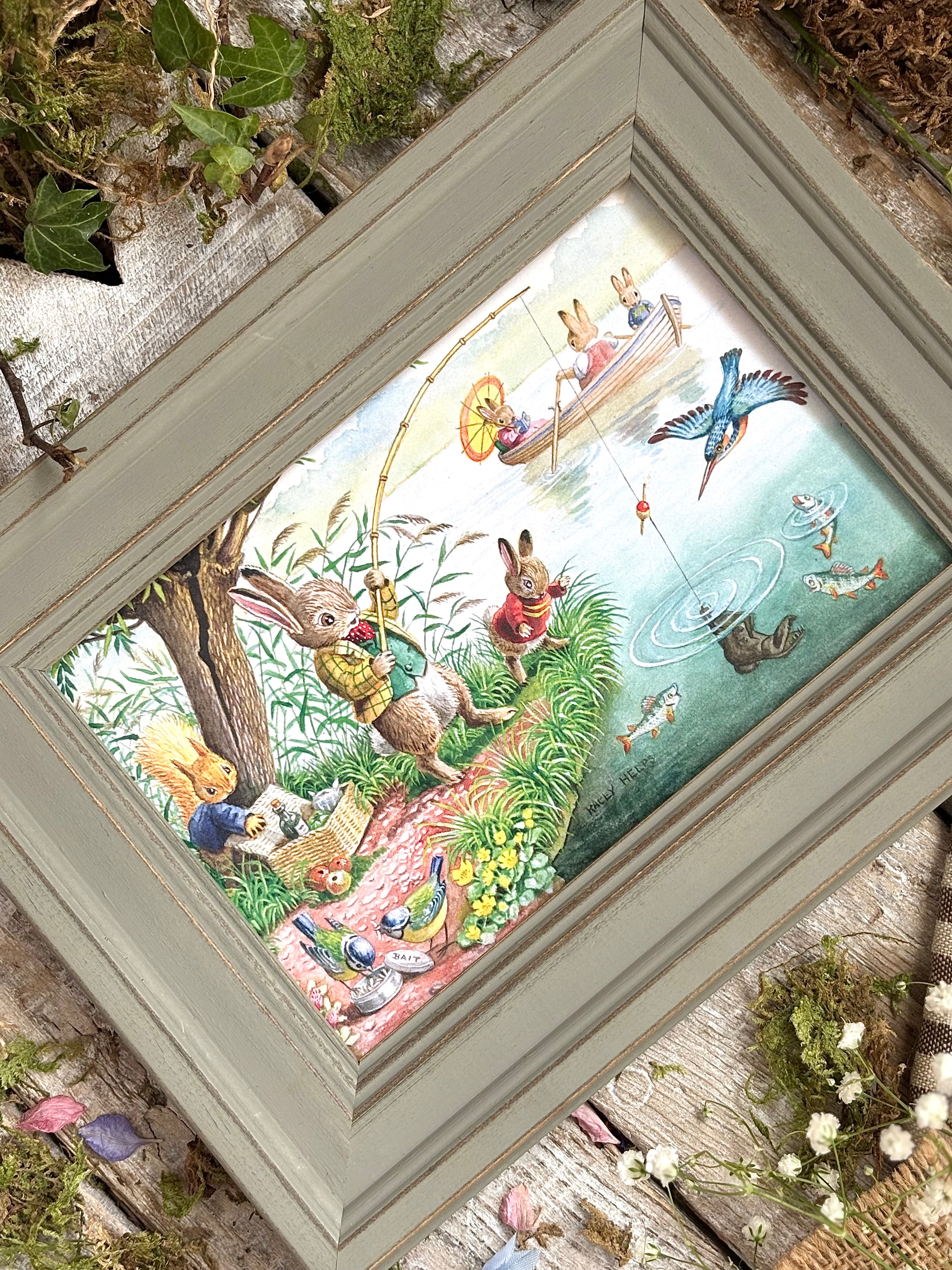 Catch Of The Season, Racey Helps, 6x4" Framed Postcard