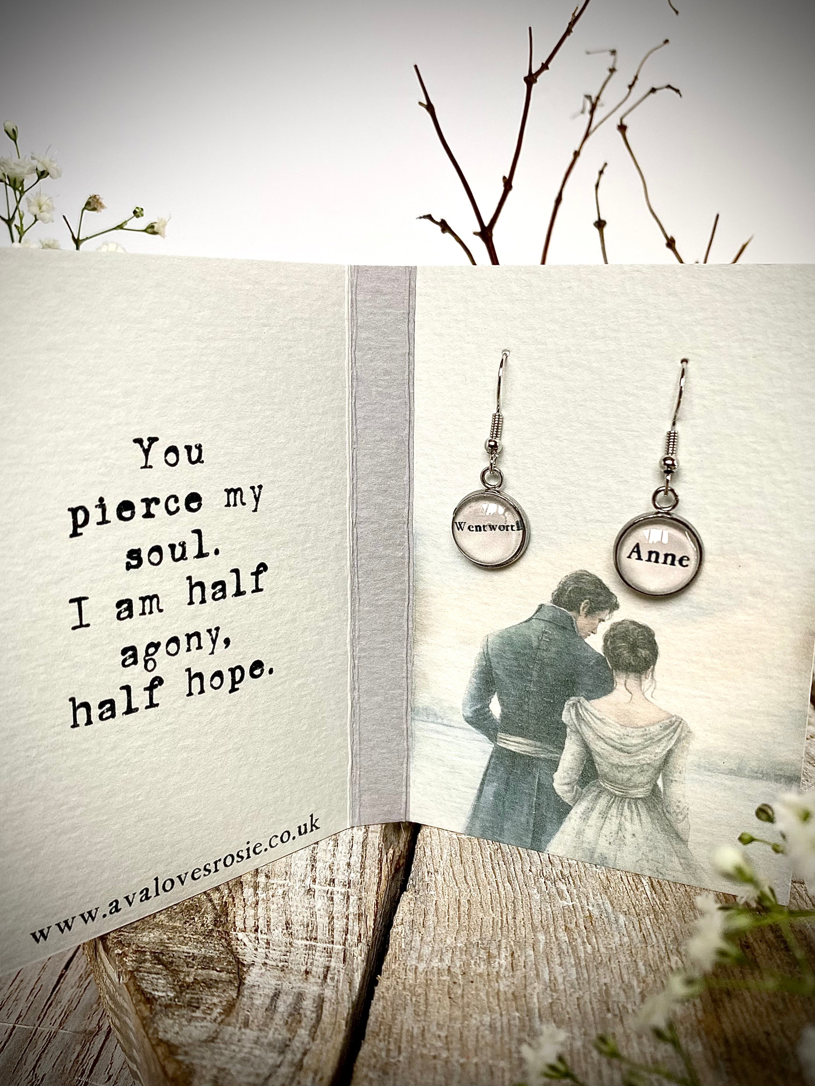Literary Classic Earrings - Persuasion, Jane Austen