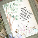 The Fairy And The Little Bunny - A4 Framed Print - Sit A While