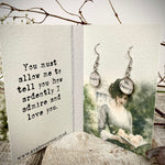 Literary Classic Earrings - Pride And Prejudice, Jane Austen