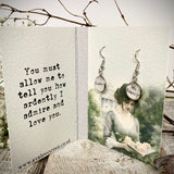 Literary Classic Earrings - Pride And Prejudice, Jane Austen