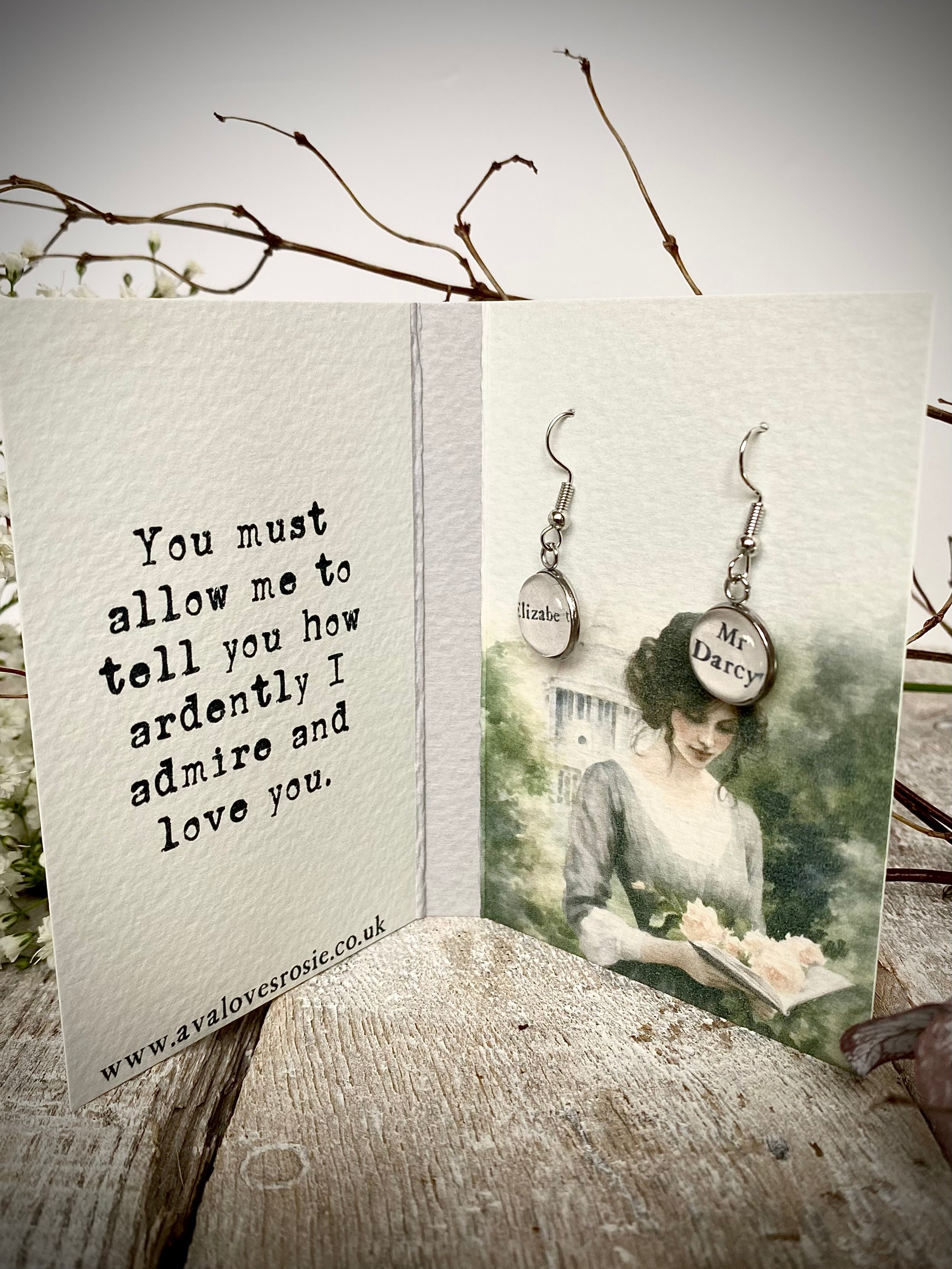 Literary Classic Earrings - Pride And Prejudice, Jane Austen