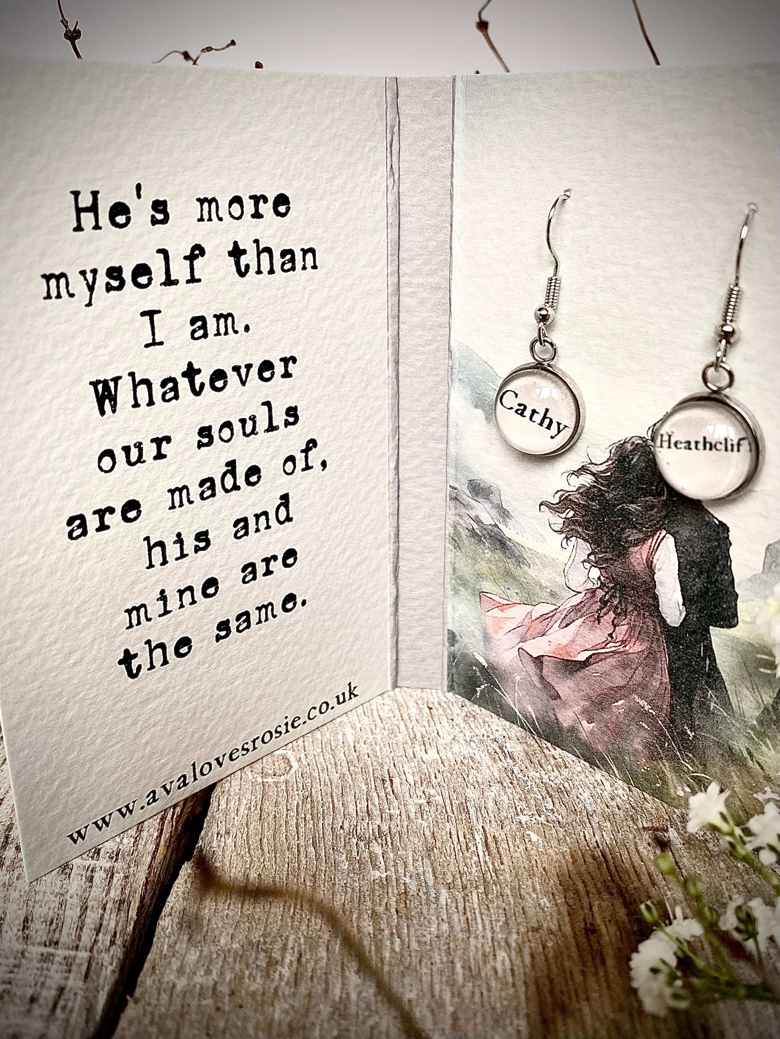 Literary Classic Earrings - Wuthering Heights, Emily Bronte