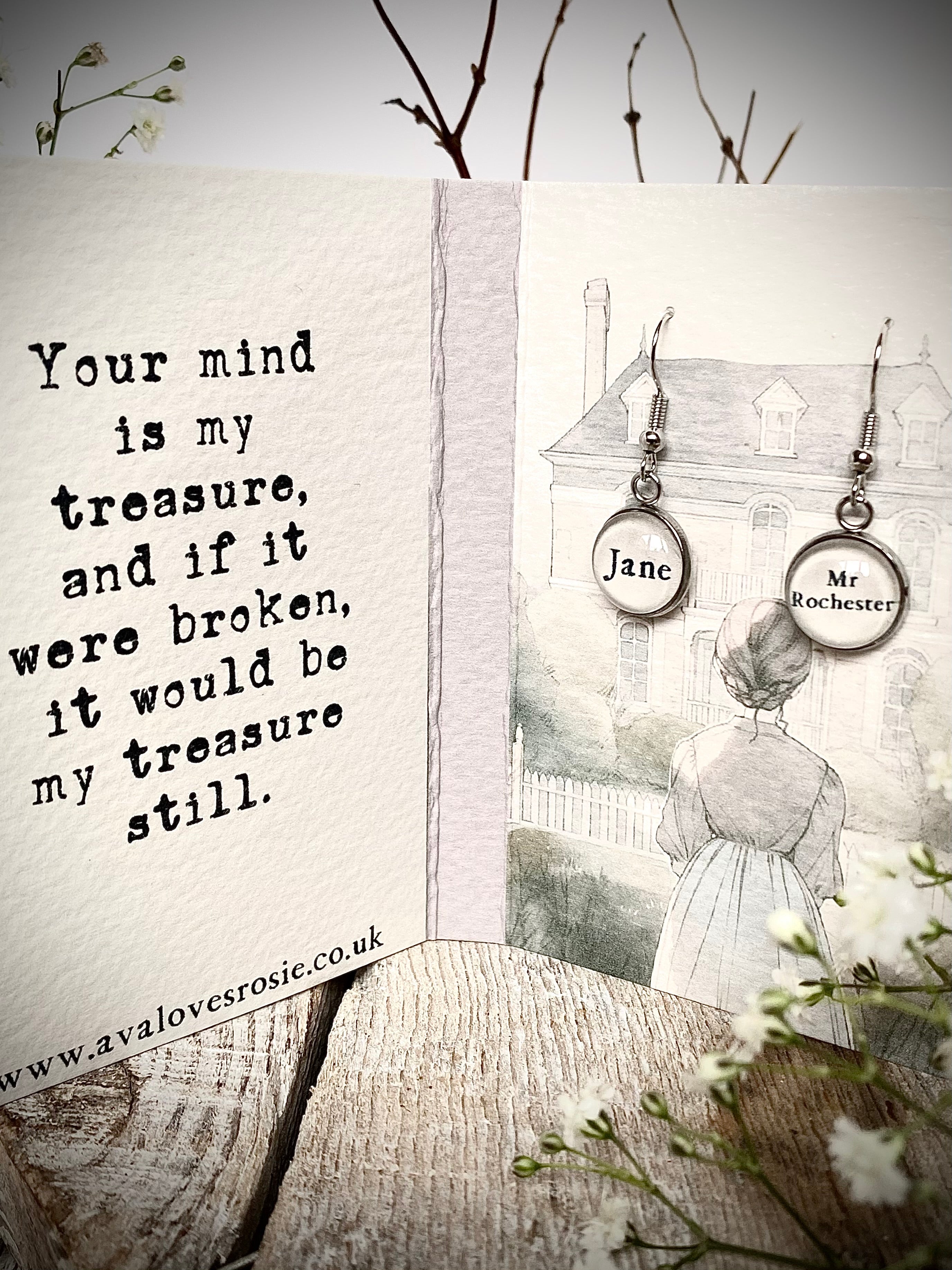 Literary Classic Earrings - Jane Eyre, Charlotte Bronte