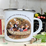12oz Enamel Mug- A Day Spent With Friends - Foxwood Tales