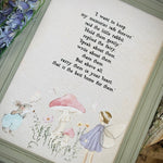 The Fairy And The Little Bunny - A4 Framed Print - Carry Memories