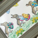 Rabbits With Easter Eggs - Molly Brett - Framed Postcard