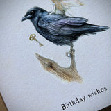 Birthday Wishes Greetings Card (Blackbird & Fairy)