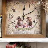 Sweet Rustic Clock - Picnic Mice