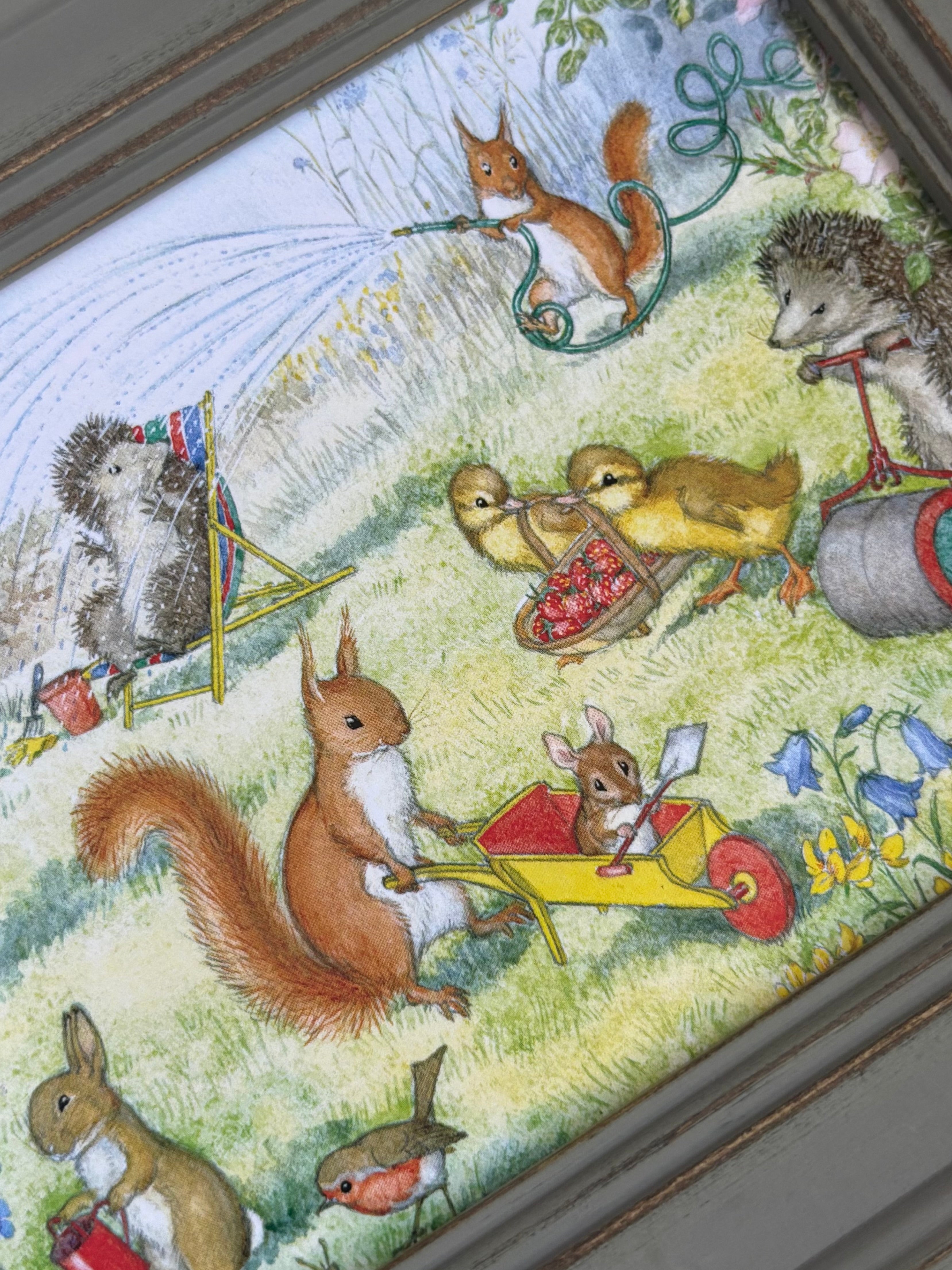 Here We Go Gardening  by Molly Brett, 6x4" Framed Postcard
