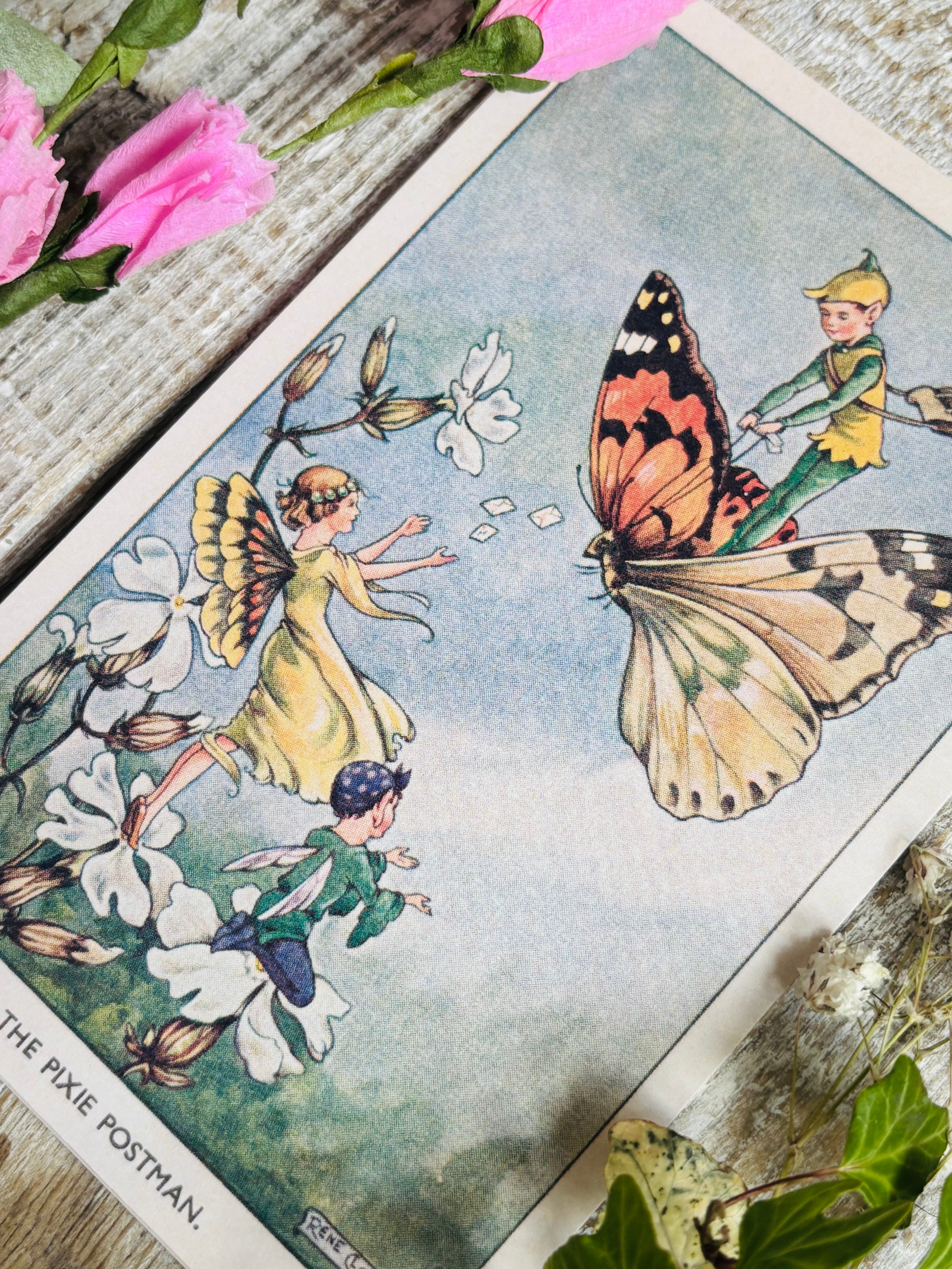 Rene Cloke Fairyland Postcard Series -The Pixie Postman