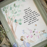 The Fairy And The Little Bunny - A4 Framed Print - Sit A While