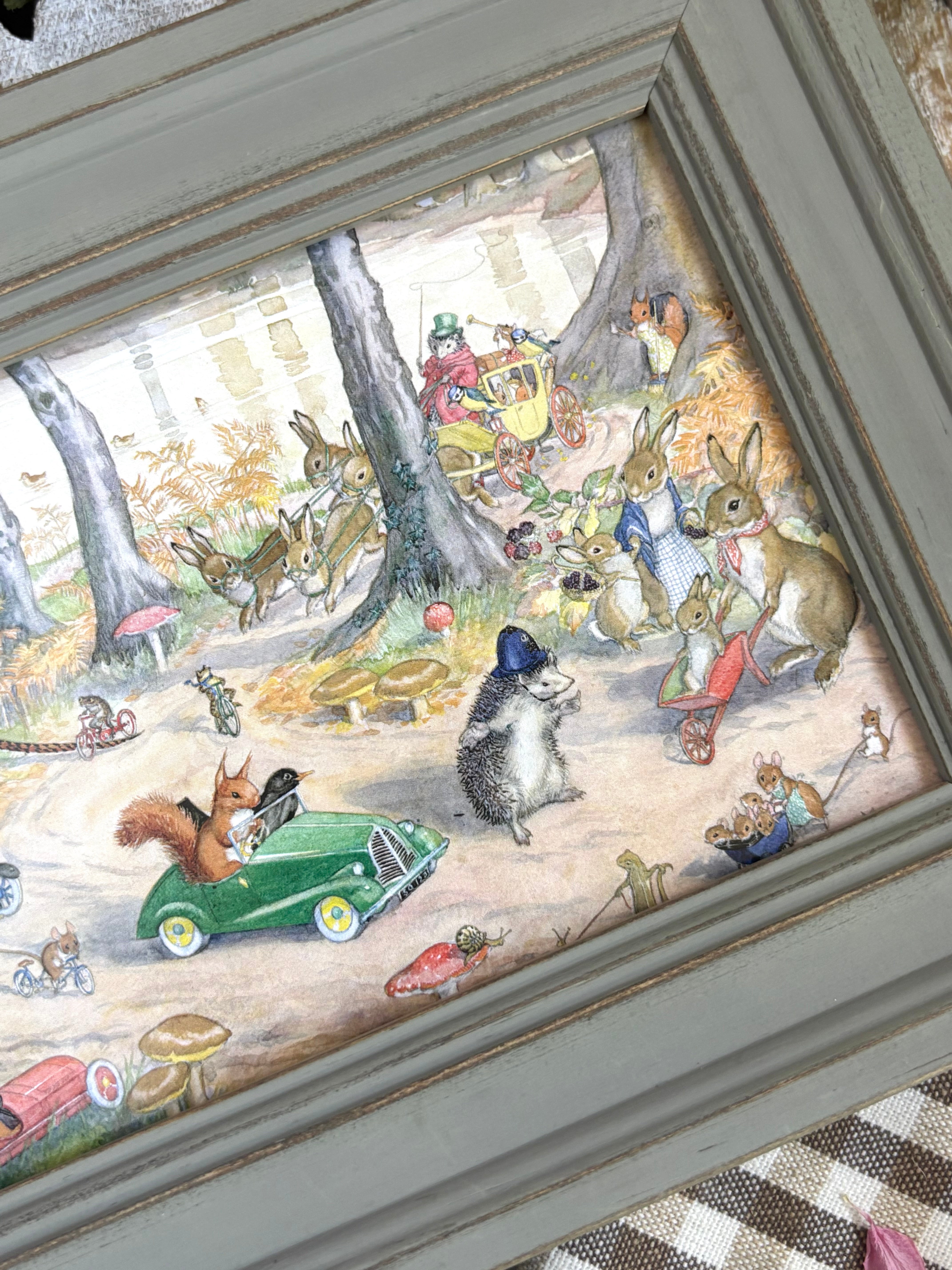 Woodland Traffic by Molly Brett, 6x4" Framed Postcard