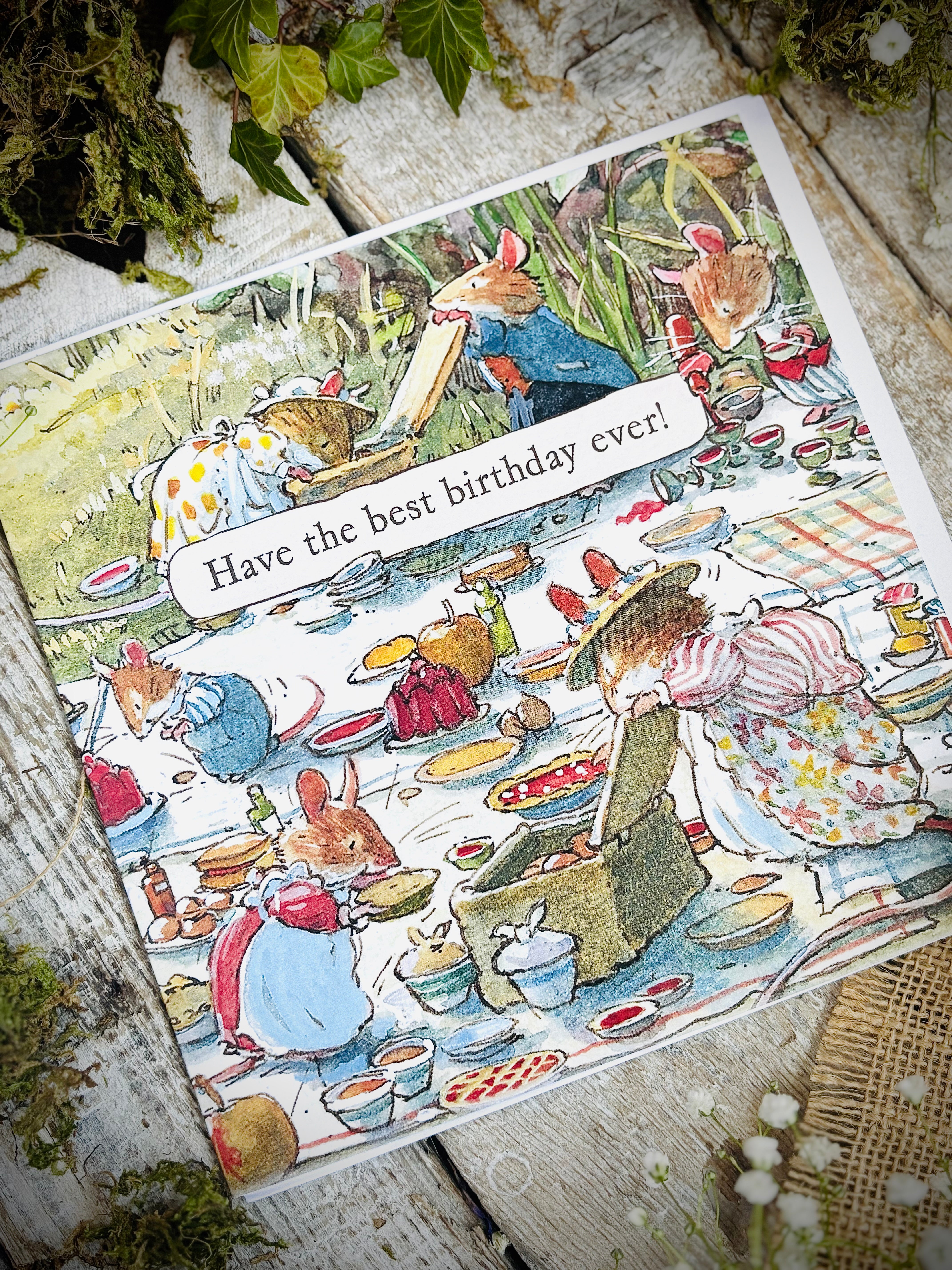 Brambly Hedge - Picnic Time - Have The Best Birthday Ever Greeting Card