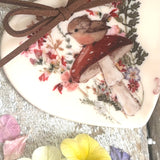 Sweet Little Robin Ceramic Heart - We Do Not Part With Those We Love