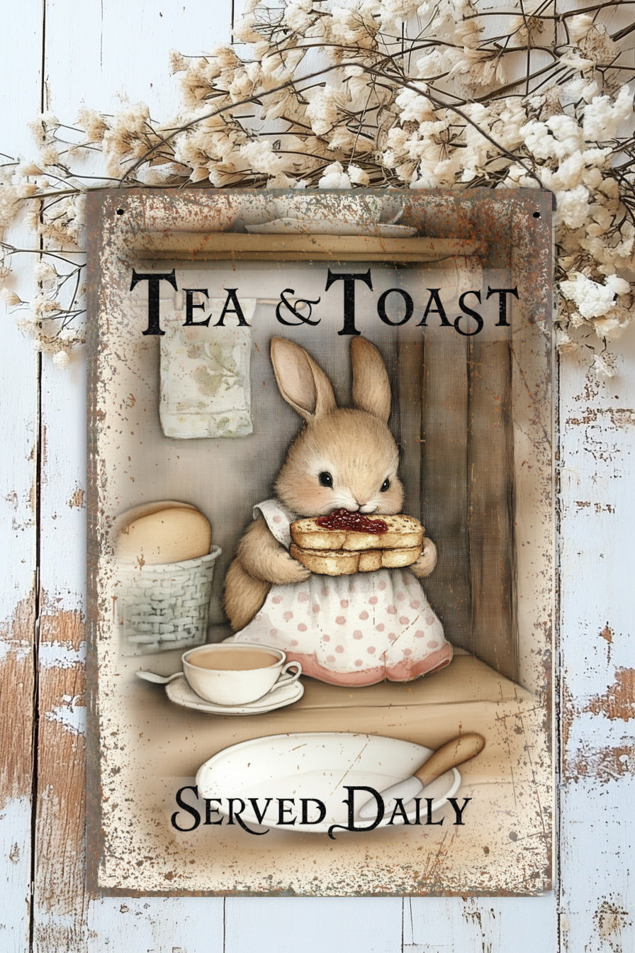 A4 Aluminium Sign - Tea And Toast Served Daily