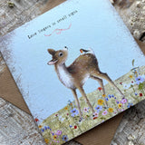 Love Lingers In Small Signs Greetings Card