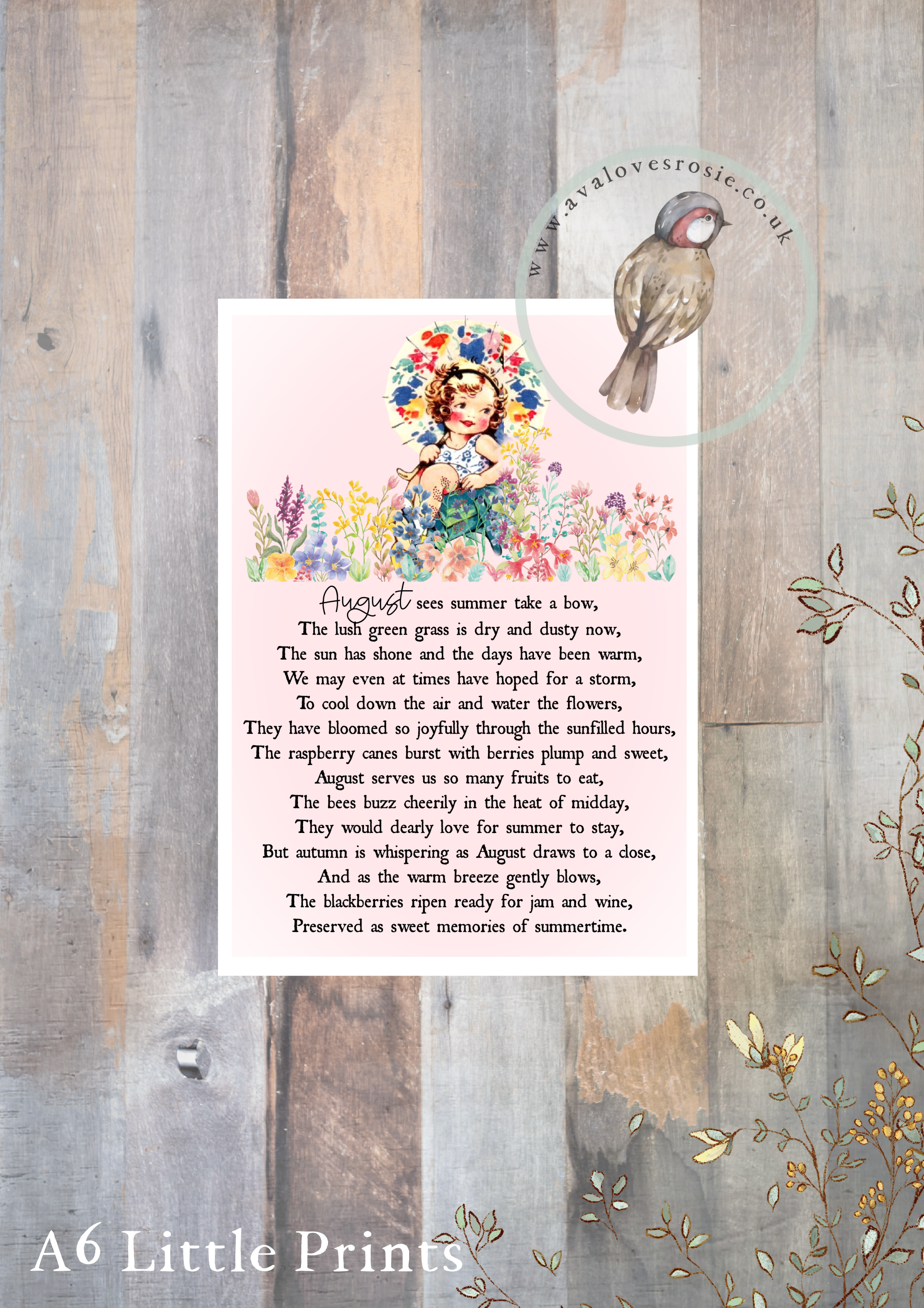Little Print - A6 Size - August Days