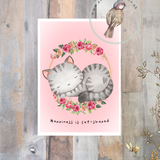 Little Print - A6 Size - Happiness is Cat-Shaped