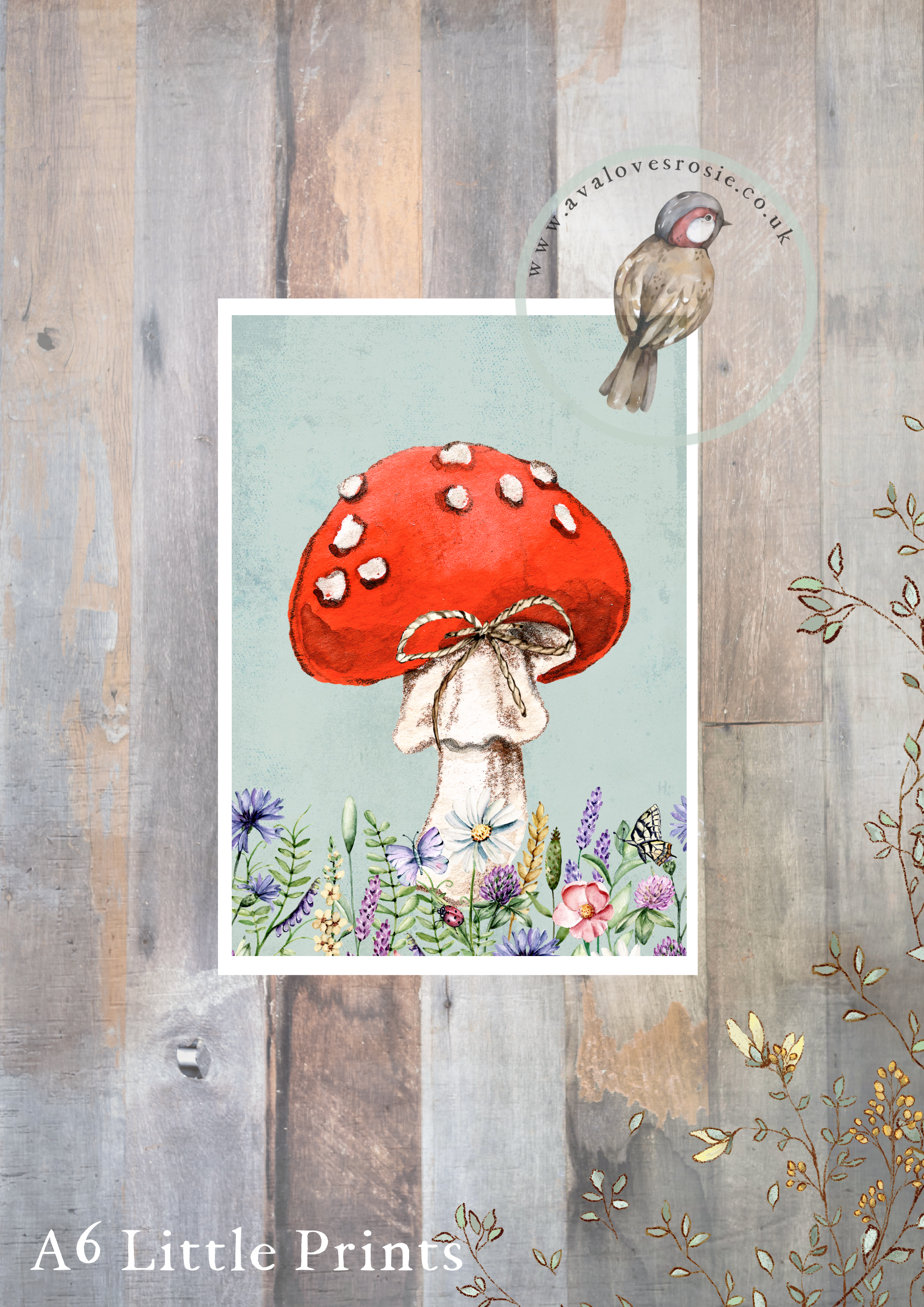 Little Print - A6 Size - Pack of 3, Toadstools