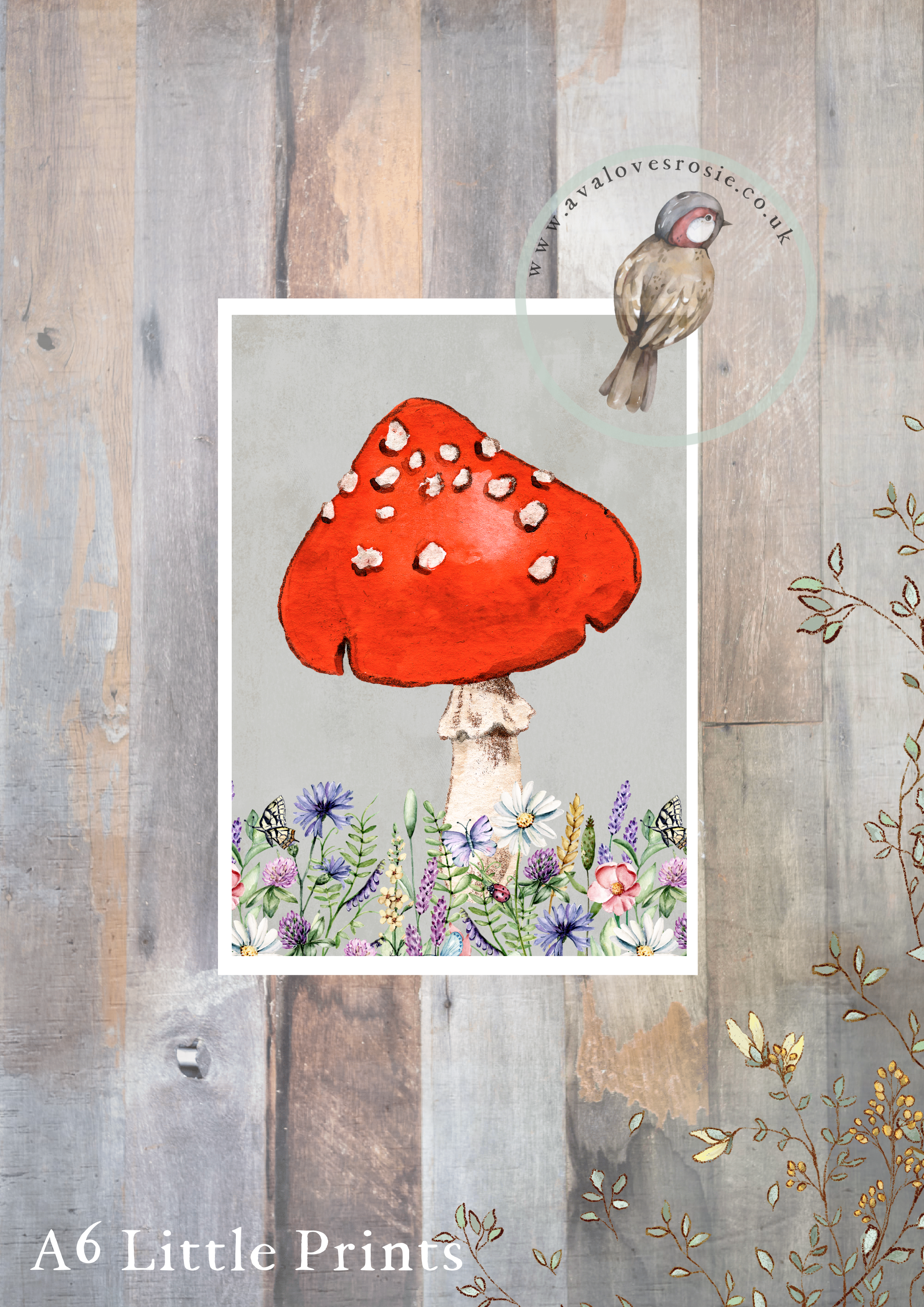 Little Print - A6 Size - Pack of 3, Toadstools