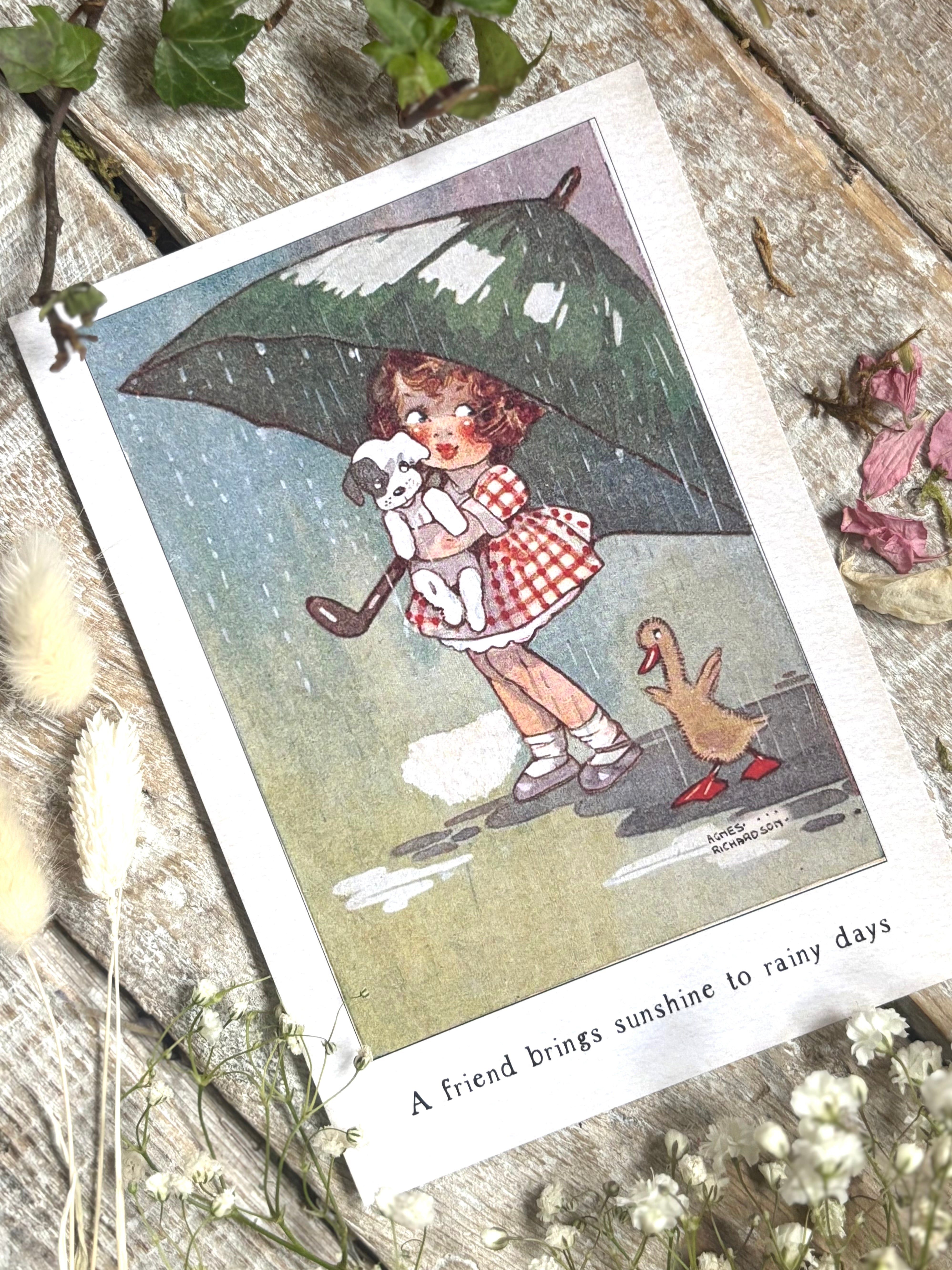 Agnes Richardson Postcard - A Friend Brings Sunshine