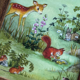 Fawn & Squirrel - Margaret Lynes - Framed Postcard